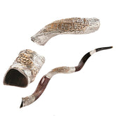 Silver plated shofar Jerusalem – polished mouthpiece detail